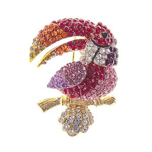 Crystal Toucan Brooch